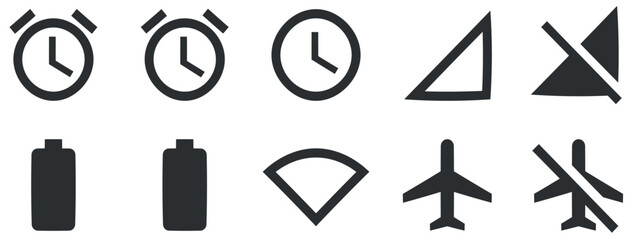 Set of 10 icons Device. Vector illustration of thin line icons. Set Quality icon. Linear icons set. Big UI icon set in a flat design. UI and UX