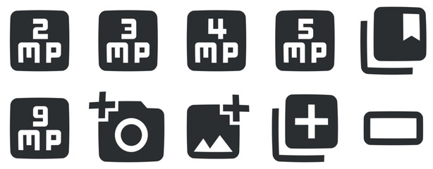 Set of 10 icons Hardware A set vector icons. Set Quality icon. Linear symbols set. Thin filled icons pack. UI and UX