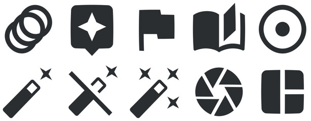 Set of 10 icons Hardware Vector illustration of thin line icons. modern trend in the style. for mobile and web. Big UI icon set in a flat design. Vector illustration