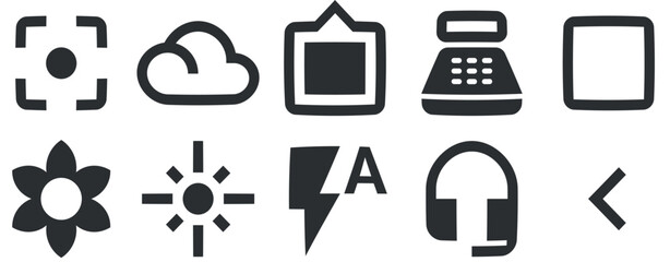 Set of 10 icons Hardware Vector collection thin line Web icon. modern trend in the style. for mobile and web. Big UI icon set. UX UI