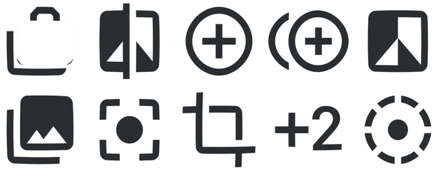 Set of 10 icons Hardware Vector illustration of thin line icons. Outline isolated signs. Linear icons set. Thin filled icons pack. Vector illustration