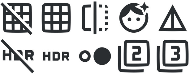 Set of 10 icons Hardware A set vector icons. Set Quality icon. for mobile and web. Thin filled icons pack. UI and UX