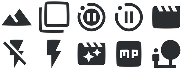 Set of 10 icons Image. Creative business solutions icon set. Simple Set. for mobile and web. Big UI icon set in a flat design. UI and UX