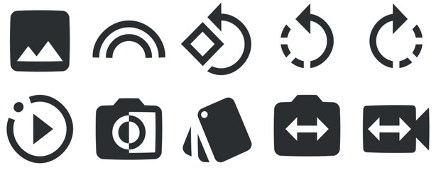 Set of 10 icons Image. Line icons collection. Set Quality icon. Linear symbols set. Big UI icon set in a flat design. Vector illustration