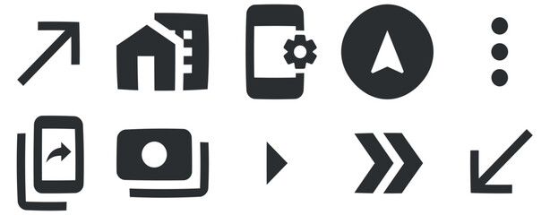 Set of 10 icons Maps. A set vector icons. Simple Set. Linear icons set. Big UI icon set in a flat design. UX UI