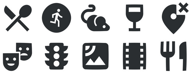 Set of 10 icons Maps. Vector collection thin line Web icon. Set Quality icon. Linear icons set. Big UI icon set in a flat design. UI and UX