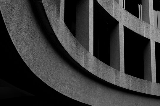 Curved Brutalist Architectural Detail