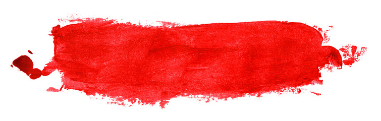 Shiny red brush watercolor painting isolated on transparent background. watercolor png