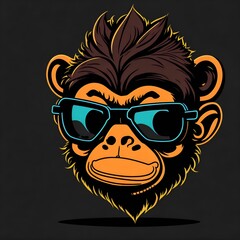 Fototapeta premium illustration of a monkey nft