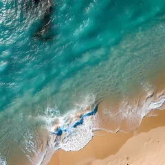 Stoff pro Meter Beach Aerial View. Generative AI © Kreatifquotes