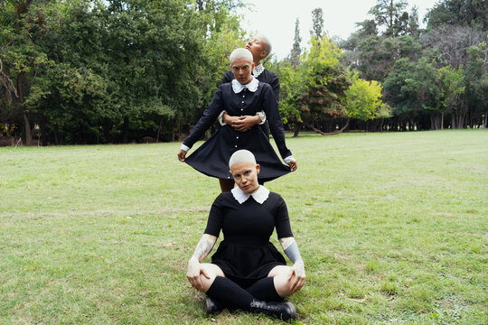 Three Women, One Attitude: Gothic Style with White Hair 