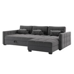 Dark gray Sectional sleeper sofa, Generative AI