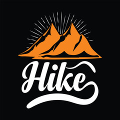 
Hiking t-shirt design. Wild, mountain, Hiker, and adventure silhouettes Vector illustration