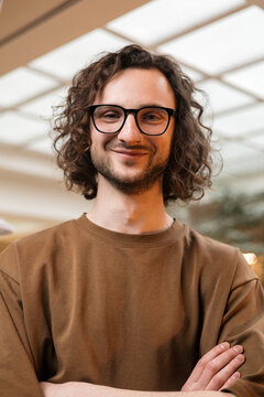 Portrait of a smiling man in a designer's office