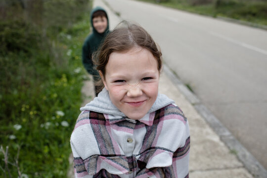 Grimacing kid