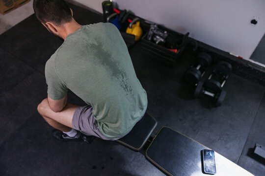 Back sweat from above.