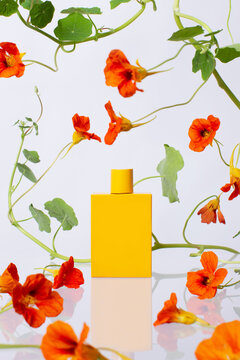 Yellow bottle with flowers 1