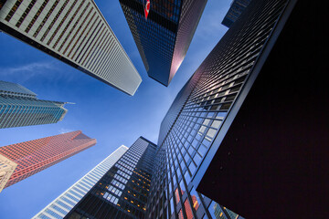 Fototapeta na wymiar Scenic Toronto financial district skyline and modern architecture
