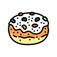 sweet bun food meal color icon vector. sweet bun food meal sign. isolated symbol illustration