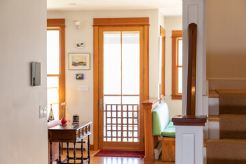 Smart Home technology Panel in Home with nobody 