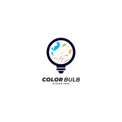 Creative idea light bulb color idea vector template.