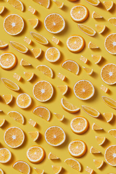 Organic orange slices creative pattern.