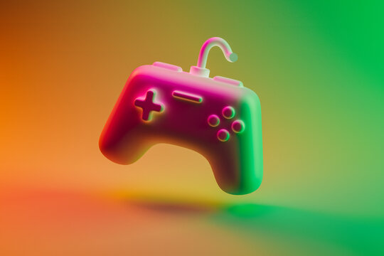 colorful gamepad. 3d render