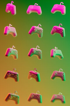 3d pattern of many gamepads