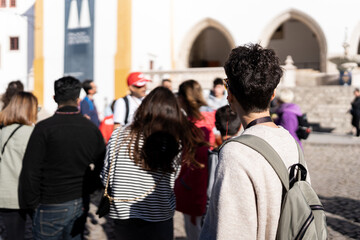 woman with tour guide