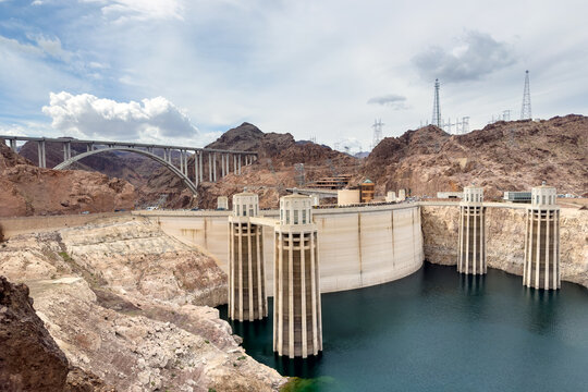 Hoover Dam catchment area from across the state line in Arizona