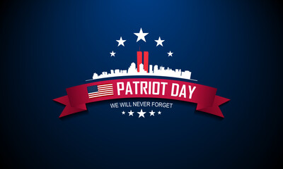 Patriot Day September 11th with New York City background vector illustration