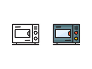 microwave icon microwave oven logo for app web logo banner button icon - Vector