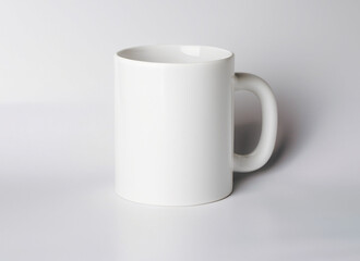 A Close-Up Shot of A Plain White Coffee Mug Mock-up with Softbox Lighting