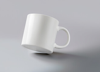 A Close-Up Shot of A Plain White Coffee Mug Mock-up with Softbox Lighting