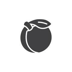 Peach fruit vector icon