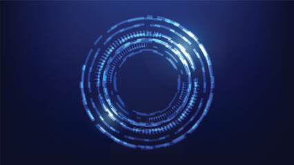 Hi tech circle digital HUD screen for modern graphic design. futuristic technology background concept