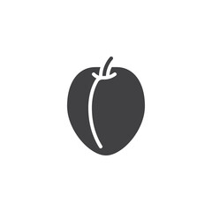 Plum fruit vector icon
