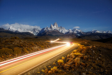 Fitz Roy light trails.