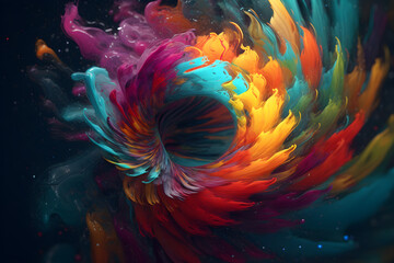 A swirling vortex of colorful energy, Generative AI