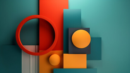 Minimal abstract geometric background, Generative AI