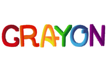 crayon word made of Glitch text effect