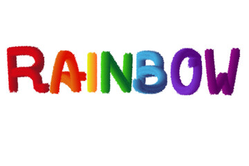 Rainbow word made of Glitch text effect