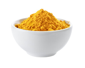 Turmeric powder in a bowl on transparent png