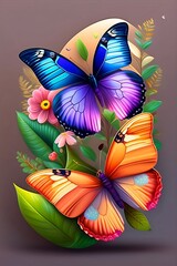 Obraz na płótnie Canvas butterfly on a flower ai