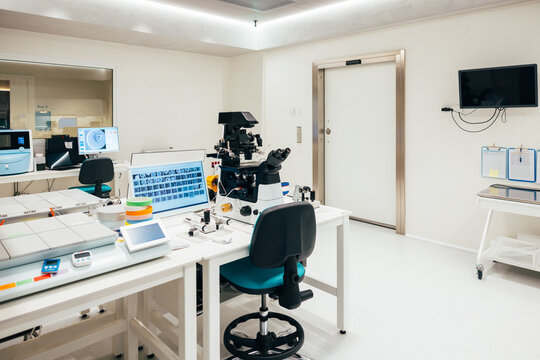 Modern workplace in IVF clinic