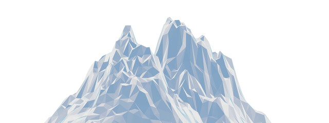 Naklejka premium Ice mountain. Low poly terrain.