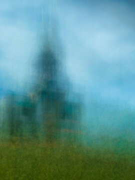 Mormon temple in New Zealand shot with blur app