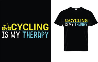 Funny Bicycle Class Shirt Cycling Is My Therapy T-Shirt