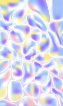 Vibrant glowing wavy circles on a playful digital futuristic pattern