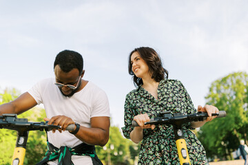 Couple on the date outdoors